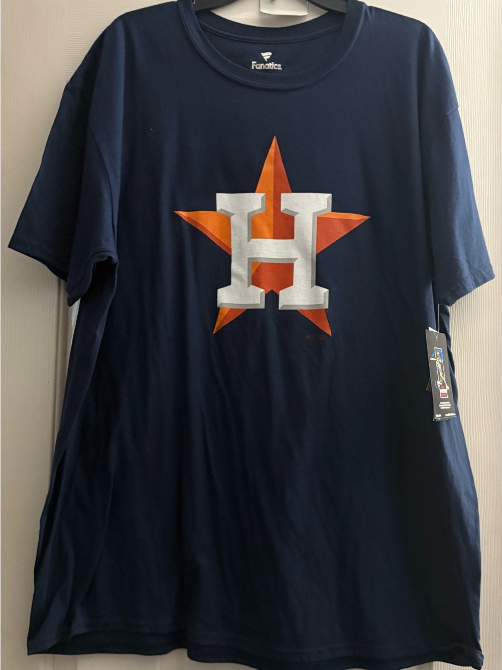 Fanatics Navy Houston Astros Tee with Orange & White Logo